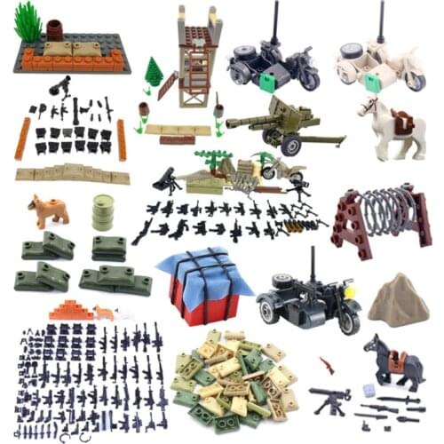 MOC Military Tricycle Weapon Set Model Toys Suitable For Children Educational Building Blocks Cultivate Interest Gift Military