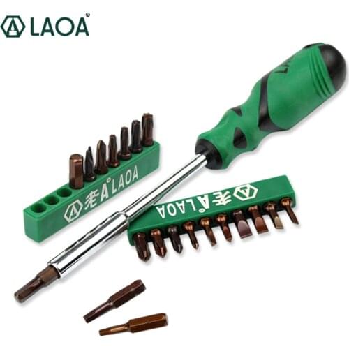 LAOA 20 in 1 S2 Screwdrivers Set With Hex Slotted Phillips Torx trilateral Triangle Y-shaped U-shaped Screwdriver bits Hand Tool