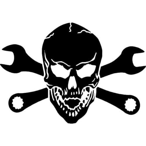 Funny Wrench Skull Sticker High Quality Car Window Decoration Personality PVC Waterproof Decal Cover Scratches Waterproof