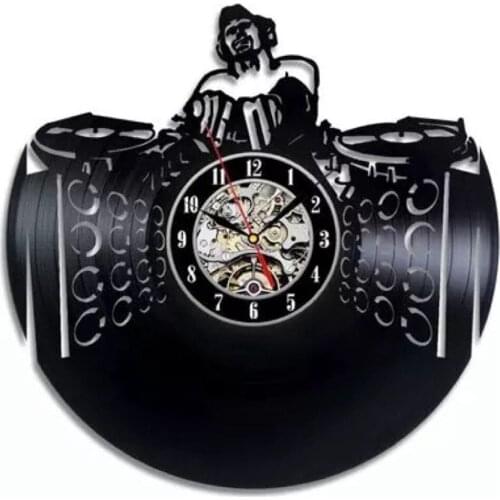 DJ vinyl record wall clock