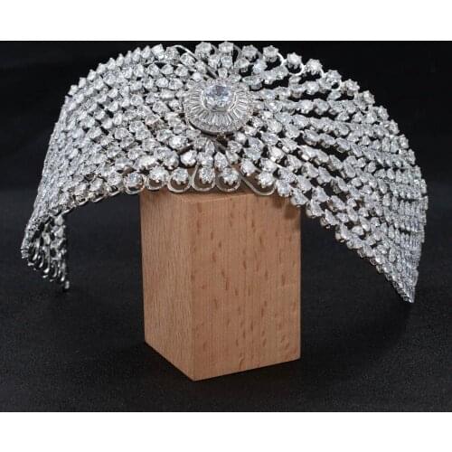 Handmade 2020 New Cubic Zirconia Bridal Wedding Big Soft Headband Hairband Tiara Hair Jewelry Accessories Hairpieces CHA10037