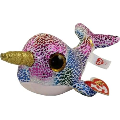 New 6" 15cm Ty Big Glitter Eyes Narwhal Seal Plush Stuffed Animal Collectible Soft Doll Toy Christmas Gift