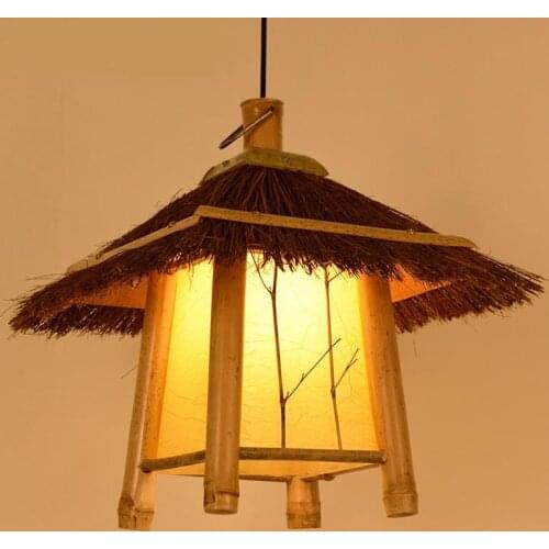 New Wood Pendant Light Retro Bamboo Pendant Lamps Balcony Corridor Cafe Clothing Store Decor Home Lighting Pendant Light PA0430