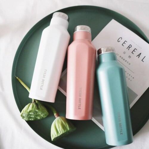 500ml Portable Ourdoor Cup Mug Bicycle Riding Insulated Cup Stainless Steel Thermos Cup Warm-keeping Cup Sports Kettle