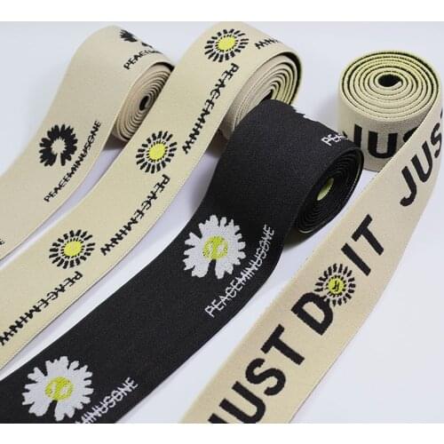 Chrysanthemum AlphabeElastic bands for clothes 40~50MM Elastic ribbon DIY Sewing Accessories rubber band elastic bands for fit