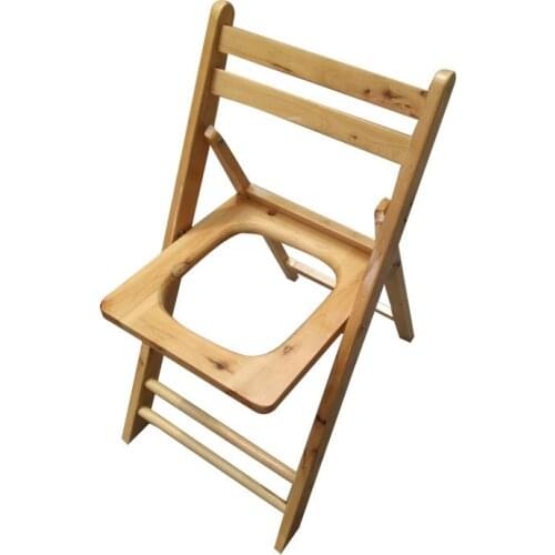 Solid Wood Potty Chair Household Foldable Old People Commode Chair Pregnant Woman Portable Potty Stool Convenient Commode Stool