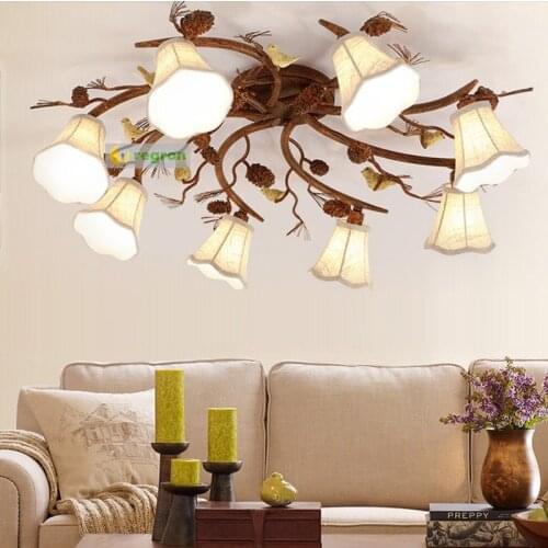 Living Bedroom surface light Family Warm And Romantic Restaurant led Lamps Ceiling lights America vintage hanging pine cone Lamp