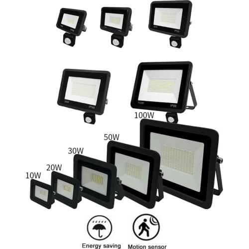 220V 10-100W LED FloodLight Reflector Spotlight outdoor Exterior Street wall Light Garden Security Lamp Outdoor Waterproof Energ