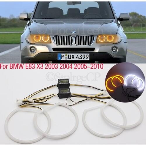 SMD cotton light LED angel eyes white and yellow DRL kit For BMW E83 X3 2003 2004 2005 2006 2007 2008 2009 2010 car accessories