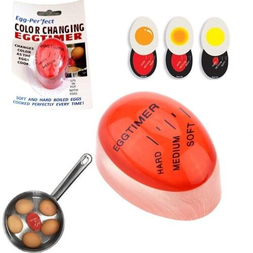 1pcs Egg Perfect Color Changing Timer Yummy Soft Hard Boiled Eggs Cooking Kitchen Eco-Friendly Resin Egg Timer Red timer tools