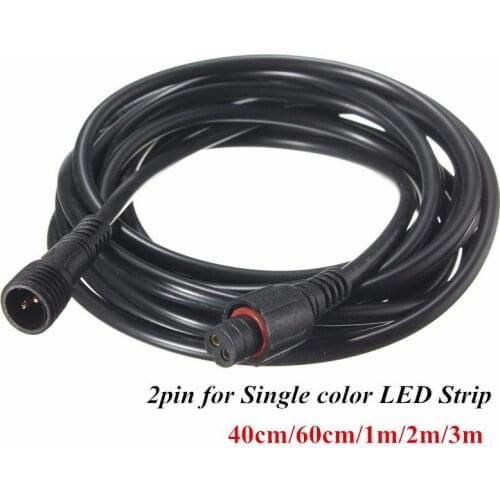 40cm/60cm/100cm/200cm/300cm Hot Sale 2pin LED Strip Light Extension Cable Power Cord Connector Male Female Waterproof IP67