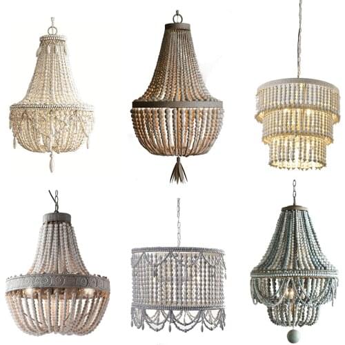 UMEILUCE Vintage Chandelier Lights Wooden Retro Hanging Fixture for Dining Living Room Industrial Farmhouse Style