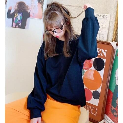 Womens Round neck Loose Sweater Tops