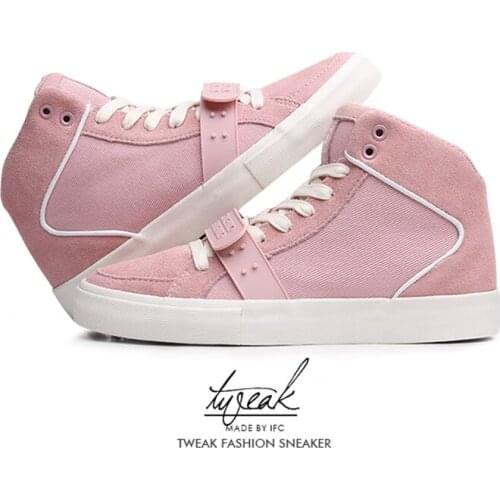 Spring and Summer Womens Shoes Magic Buckle Leisure High Top Board Shoes Real Cowhide Trim Stitching Canvas Womens Shoes