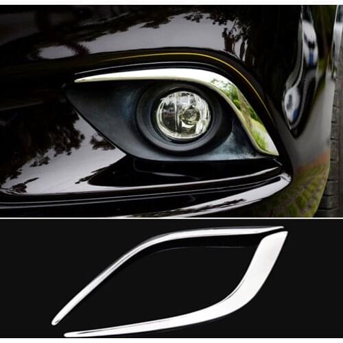 2pcs/Pair Chromium Styling Front Fog Light Lamp Cover Trim Strip Fit For Mazda 6 Atenza Gj 2014-2016
