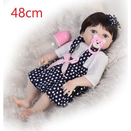 48CM premie bebes Reborn Dolls Realistic newborn baby Doll soft full body silicone Boneca Doll npk doll Christmas Surprice