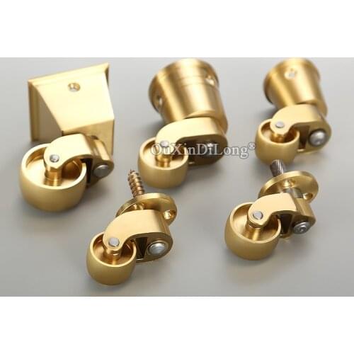 8PCS Brass Universal Wheels Sofa Furniture Casters Table Chair Sofa Legs Furniture Hardware Mute Runners Rollers