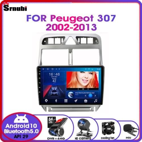 Android10.0 2Din car radio for Peugeot 307 2002-2013 GPS navigation multimedia player 4G net 8 core RDS DSP split screen MP5 DVD