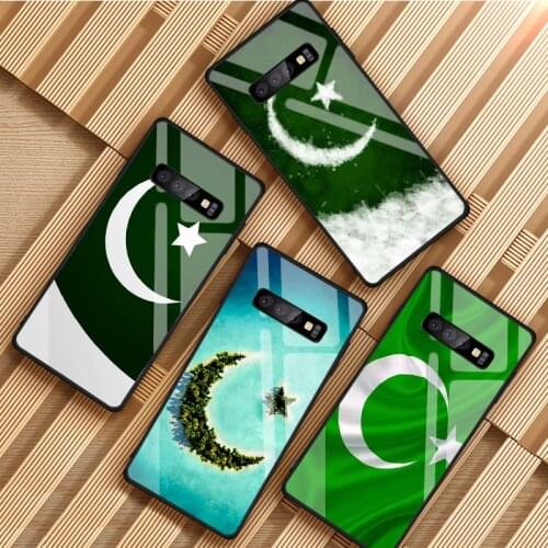 Pakistan Flag Tempered Glass Phone Case For Samsung Galaxy S8 S9 S10 S20 PLUS J8 J6 J4 2018 NOTE 8 9 10 Cover Shell