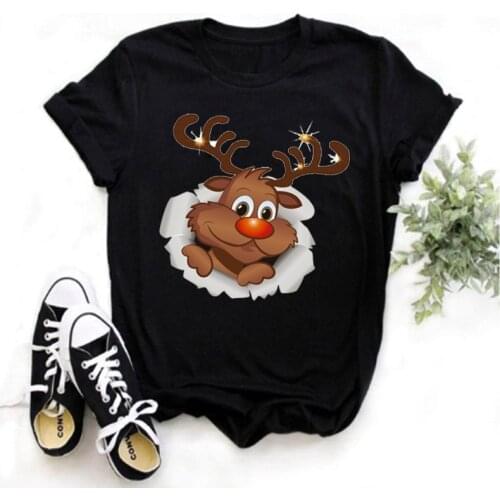 Unisex Christmas Print T-shirt Mens Fashion Streetwear Short Sleeve Hip Hop Harajuku T-shirt Summer 2021