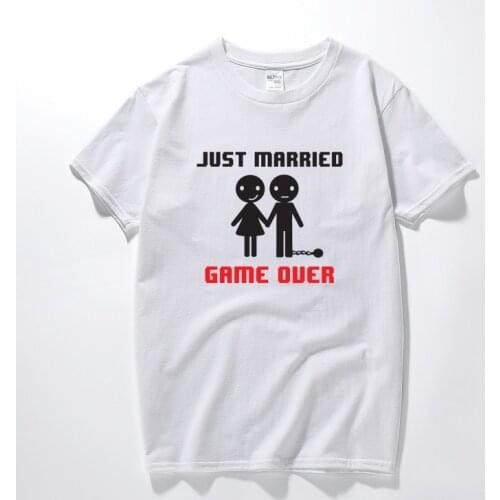 Just married game over t-shirt unisex funny t shirts all sizes cotton short sleeve tshirt tops