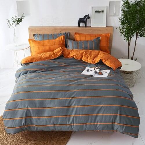 Grayish-orange Stripes Printing Children Boy/kids Bedding Set Duvet Cover Bed Sheet Pillowcase Bed Cover Linens Bedclothes