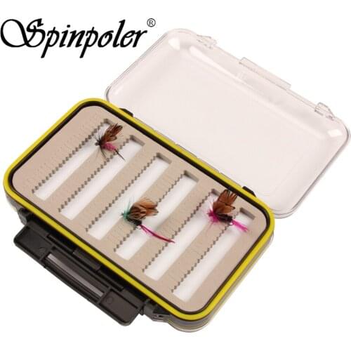 Spinpoler 1PC ABS Plastic Foam Double Side Fly Fishing Lure Fly Tying Boxes Artificial Insect Bait Hook Storage Box