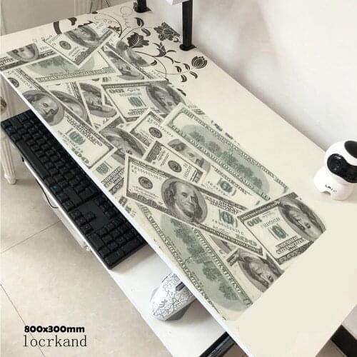 Dollars Banknotes Pattern Printing Mouse Pad Novelty Ideas Gift Overlock Dese Mat Large USD Mausepad Mouse pad carpet