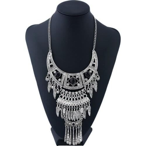 LZHLQ Women Vintage Necklace 3 Colors Bohemian Necklace Punk Style Necklace Fashion Accessories Ethnic Metal Jewelry