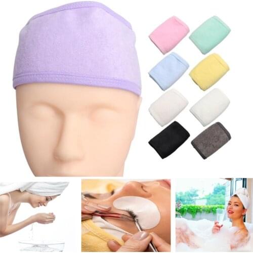 SPA Facial Headband Make Up Wrap Head Terry Cloth Velcro Stretch Towel Eyelash Extension MakeupTool Hairband