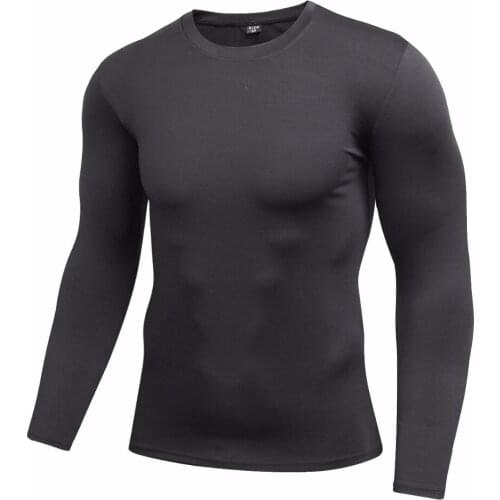 Mens Quick Dry Fitness Compression Long Sleeve Runnning Shirt Baselayer Body Under Shirt Tight Sports Gym Wear Top Shirtve
