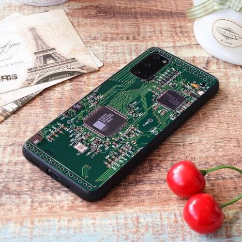 For Samsung Galaxy Green technology wonderful electronic board Soft TPU border Samsung Galaxy Case