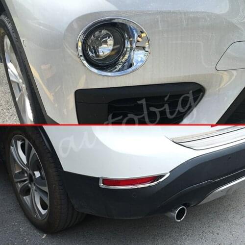 Front + Rear Fog Light Cover For 2016-2019 BMW X1 F48 Chrome Bumper Reflector Surrounds