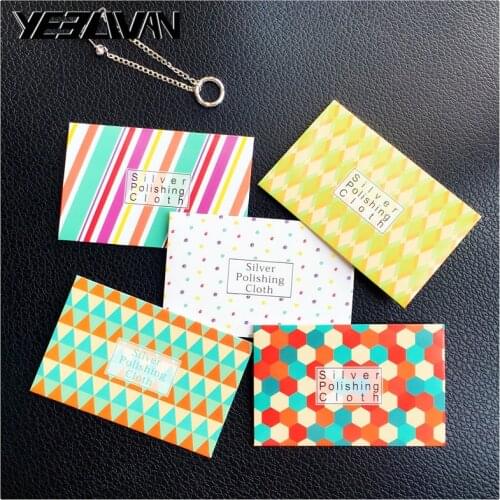 50pcs/Lot Silver Polish Cloth Customize Pattern Anti Tarnish Wipe Maintain Jewelry Tools Special Polishing Clean Jewelry