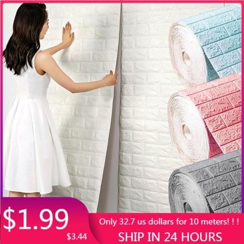 10 Meter Home Decor Self adhesive Wallpaper Peel and Stick 3D Wall Panel Living Room Kitchen Brick Stickers Kids Room Wallpaper