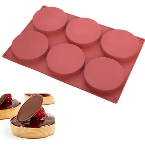 Silicone Mold 6 Lattice Round Form Cake Chocolate Mold Soap Jelly Muffin Cupcake Moulds Cake Decorating Baking Pastry Tool