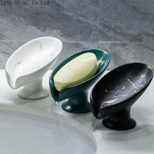 Light Luxury Ceramic Soap Dish Drain Soap Box Drain Dish Storage Rack Soap Dish Household Bathroom Supplies Creative Dish