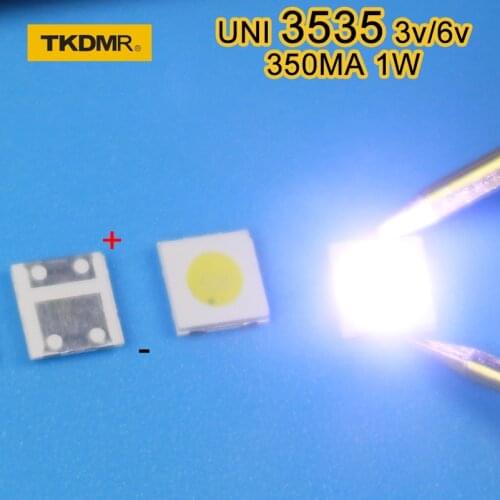 TKDMR 50pcs 2W 6V 3535 TV Backlight LED SMD Diodes Cool White LCD TV Backlight Televisao TV Backlit Diod Lamp Repair Application