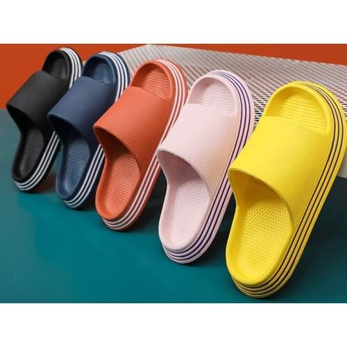 Summer Women Indoor Slippers Casual Non-slip Bathroom Home Slippers Floor Flat Shoes Ladies/mens Thick Bottom Slides