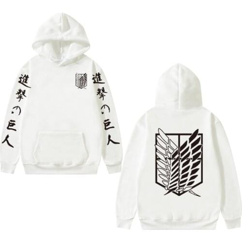 Shingeki No Kyojin Japanese Anime Hoodies Men Harajuku Attack on Titan Graphic Sweatshirt Titans Attack Unisex Clothing Male