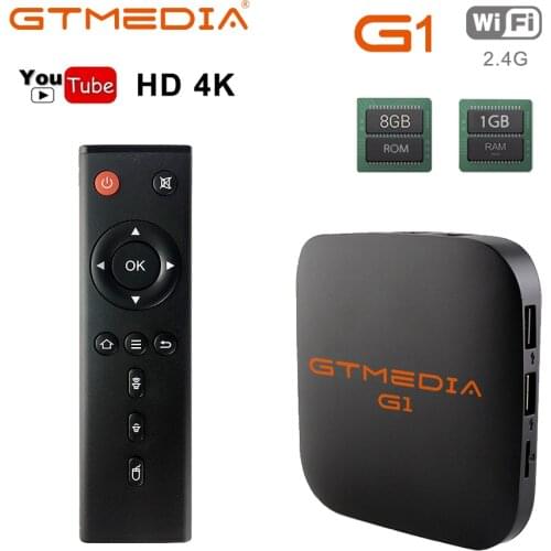 GTmedia G1 Android TV Box Smart TV 1080P 4K H.265 HDR Quad Core 1G 8G WIFI Google Cast Set Top Box 4 Media Player Android TV Box