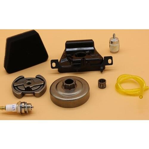 Air Filter Clutch Drum Fuel Filter Line Hose Spark Plug Fit For Partner 350 351 370 371 382 390 Gas Chainsaw Spare Parts