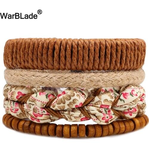WarBLade 2018 New Fashion Multilayer Leather Braided Bracelet Vintage Women Bracelets Bangle Punk Wrap Wristband For Men Jewelry