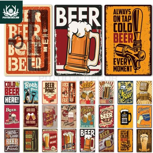 Beer Metal Tin Sign Funny Metal Poster Plaque Metal Vintage Wall Decor Bar Pub Club Man Cave Decorative Plate