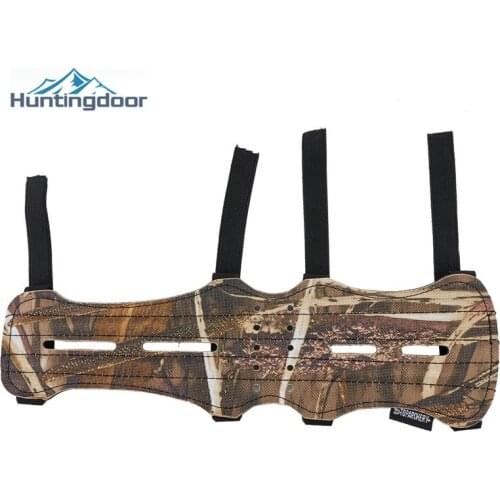 Archery Arm Guard Camouflage Oxford Fabric & Real Leather Armguard Outdoor Hunting Target Shooting Arm Protector Sports