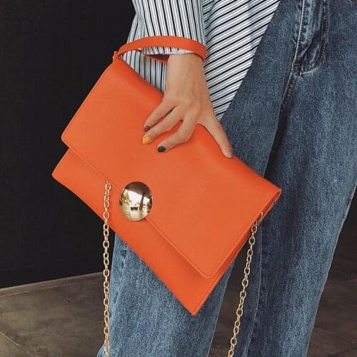 NIGEDU Women Clutch Bag Elegant Ladies Envelope Clutches Female Shoulder Bag PU Leather Chains Crossbody Bags bolsa red handbag