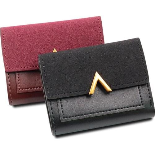 Fashion Retro Women Wallet Short Wallet 2020 New Good Quality Patchwork Billfold Popular Frosted Flap Women Purse DDYZ-179