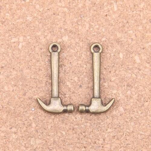 120pcs Charms hammer tools 25x12mm Antique Pendants,Vintage Bronze Jewelry,DIY for bracelet necklace