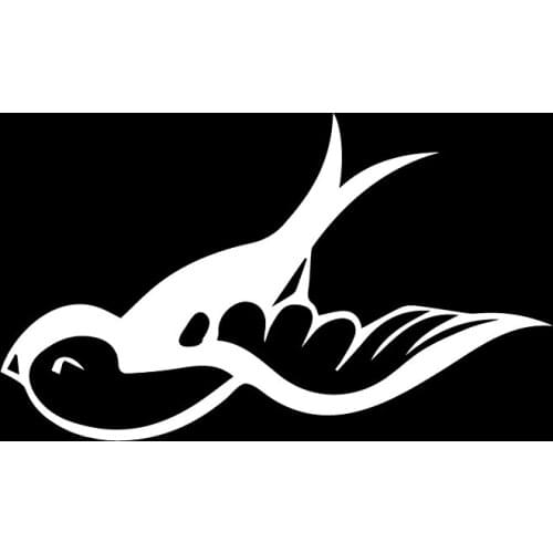 13.9CM*8.2CM Cartoon Swallow Outline Birds & Feathers Car Sticker Decoration Decal Black/Silver Vinyl C11-1198