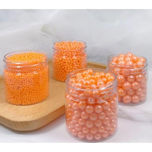 15g Edible Orange Beads Pearl Cake Sprinkles Decoration Pearl Candy Colorful Sugar Beads Ice Cream Dessert Candy Baking Tools